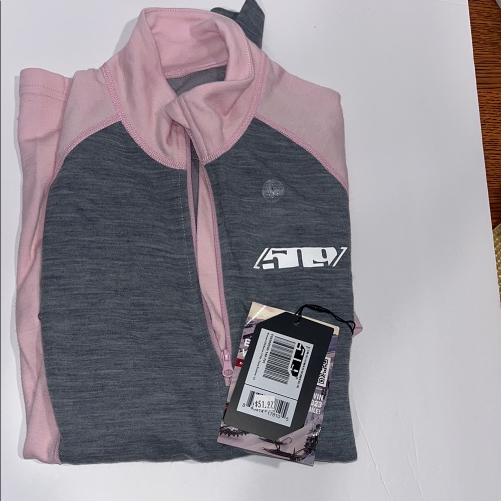 Pink and Gray Zip-Up Jacket